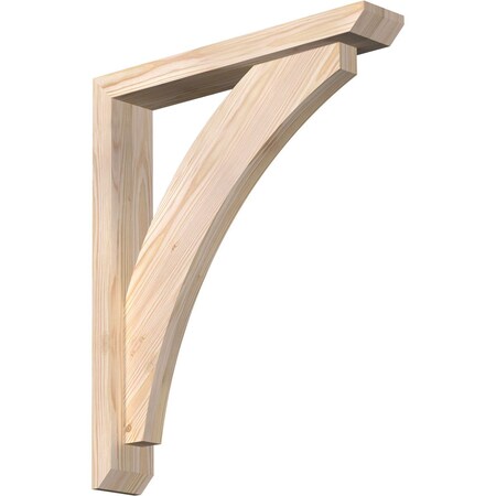 Ekena Millwork Thorton Slat Smooth Bracket w/ Offset Brace, Douglas Fir, 3 1/2"W x 20"D x 24"H BKT0402X20X24THR06SDF